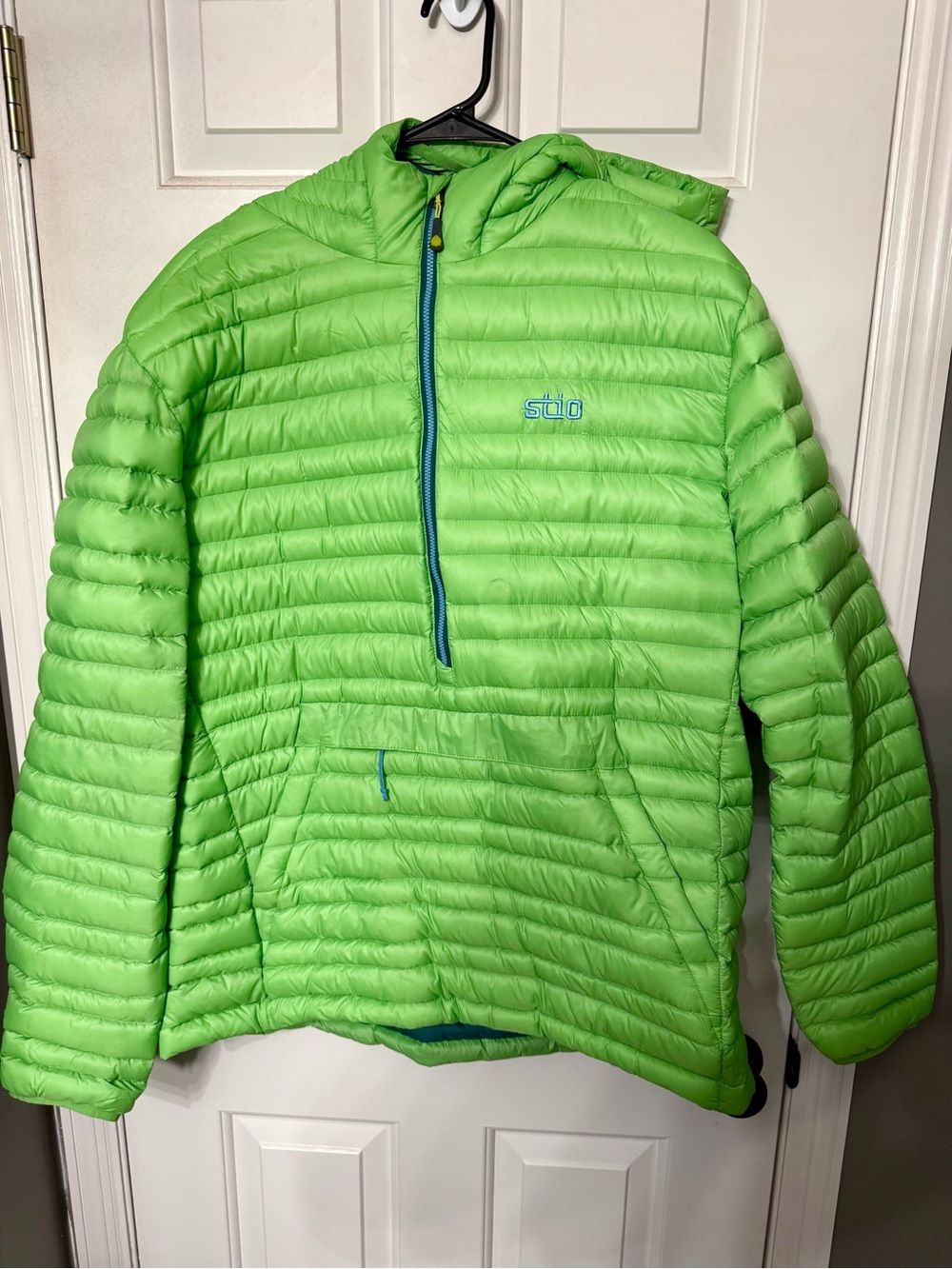 Stio Pinion 800 Down Fill 1/2 Zip Pullover Jacket- Men’s XL in Bright Grern